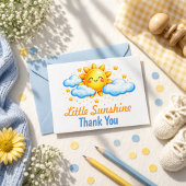 Blue Thank You Baby Shower Crafts Party サンキューカード