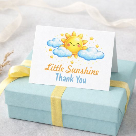 Blue Thank You Baby Shower Crafts Party サンキューカード