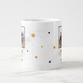 Blue Thank you Coach Team Name and Team Photo ジャンボコーヒーマグカップ (正面)