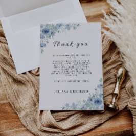 Blue Thank You Letter, Napkin Noteメニュー メニュー