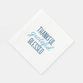 Blue Thankful Grateful Blessed スタンダードランチョンナプキン (角)