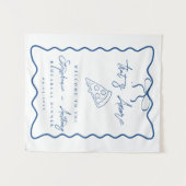 Blue That's Amore Pizza Rehearsal Dinner タペストリー (正面(横))