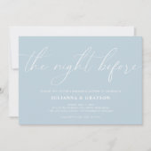 Blue The Night Before Wedding Rehearsal Dinner 招待状 (正面)