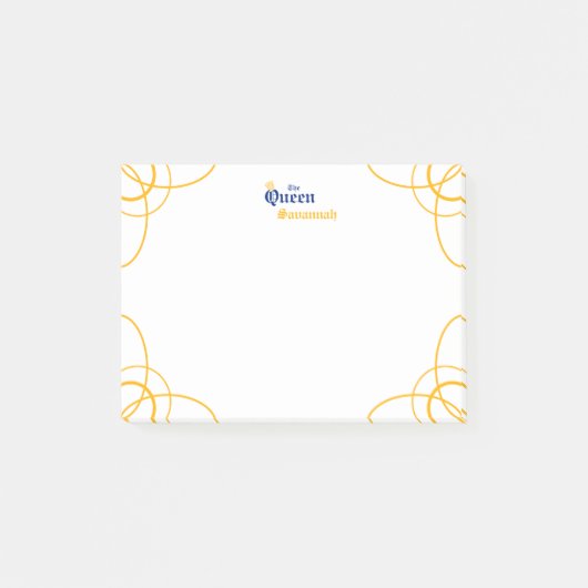 Blue The Queen Rectangle Post-It Notes ポストイット (正面)