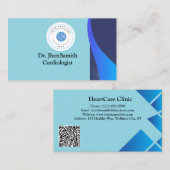  Blue theme Customized Logo QR Doctor 名刺 (正面/裏面)