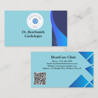  Blue theme Customized Logo QR Doctor 名刺