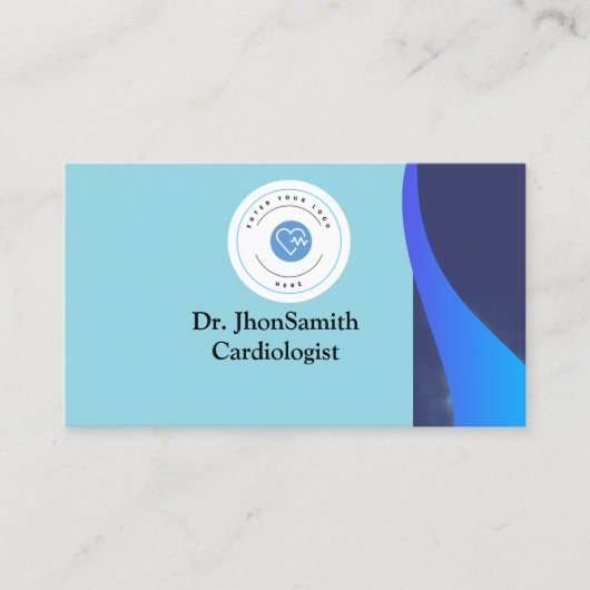  Blue theme Customized Logo QR Doctor 名刺 (正面)