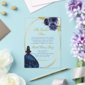 Blue themed acrylic quinceañera invitation アクリル招待状 (インサイチュ (ウェディング))