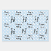 Blue-Themed Birthday ラッピングペーパーシート (正面3)