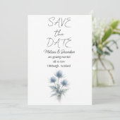 Blue Thistle Scottish Floral Elegant Wedding 招待状 (スタンド正面)