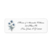 Blue Thistle Scottish Floral Return Address Label ラベル (正面)