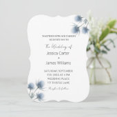 Blue Thistle Scottish Scotland Simple Wedding 招待状 (スタンド正面)