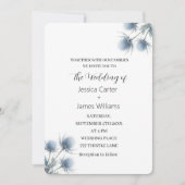 Blue Thistle Scottish Scotland Simple Wedding 招待状 (正面)