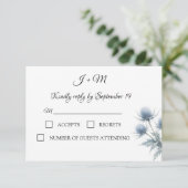 Blue Thistle Scottish Simple Wedding RSVP (スタンド正面)