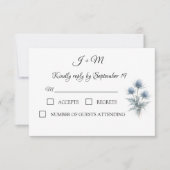 Blue Thistle Scottish Simple Wedding RSVP (正面)
