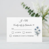 Blue Thistle Scottish Simple Wedding RSVP (スタンド正面)