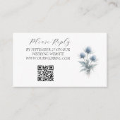 Blue Thistle Scottish Watercolor Floral Wedding  エンクロージャーカード (正面)