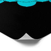 Blue Thousand Petal Lotus Mandala ポスター (角)