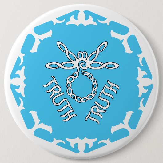 Blue Throat Chakra "Truth" Dragonfly White BG 缶バッジ (正面)