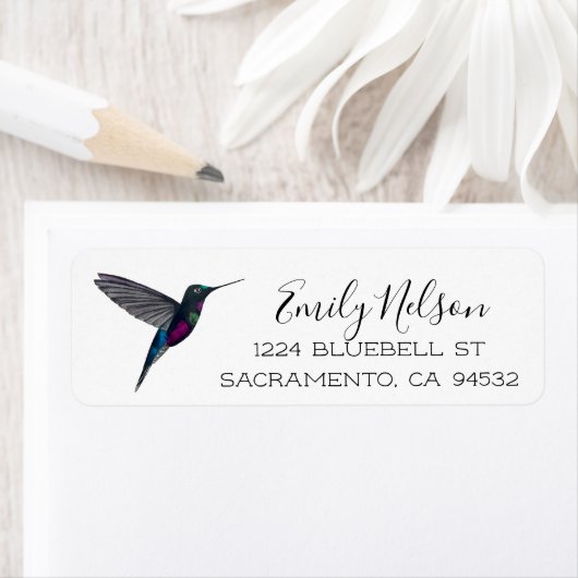 Blue-throated Stafrontlet Hummingbird  ラベル (インサイチュ)