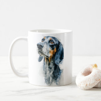 Blue tick coon hound portrait コーヒーマグカップ