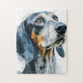 Blue tick coon hound portrait ジグソーパズル
