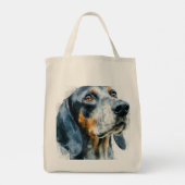 Blue tick coon hound portrait トートバッグ (裏面)