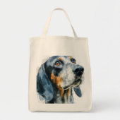 Blue tick coon hound portrait トートバッグ (正面)