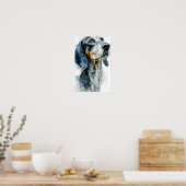 Blue tick coon hound portrait ポスター (キッチン)
