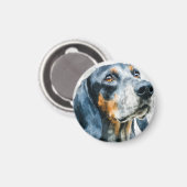 Blue tick coon hound portrait マグネット (正面/裏面)