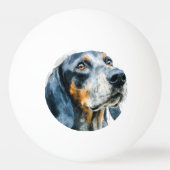 Blue tick coon hound portrait 卓球ボール (裏面)