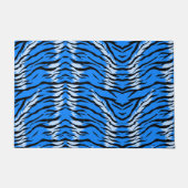 Blue Tiger Animal Skin Pattern Design  ドアマット (正面)