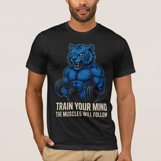 Blue Tiger Power | Train Your Mind First Tシャツ (正面)