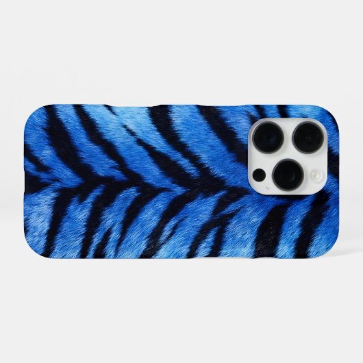 blue tiger skin texture iPhoneケース (裏面横)
