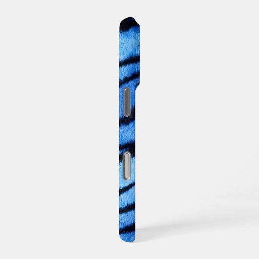 blue tiger skin texture iPhoneケース (右側面)