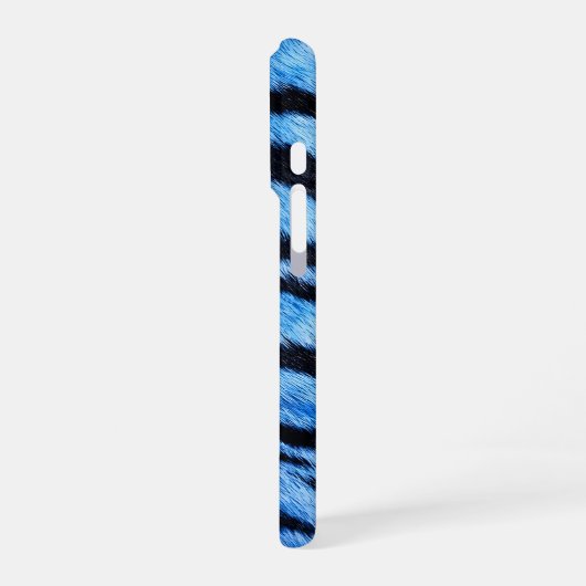 blue tiger skin texture iPhoneケース (左側面)