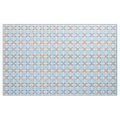 Blue Tile Floral Decorative Fabric Pattern  ファブリック (ヤード)