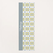 Blue Tile French Country Lemon Name Monogram ヨガマット (正面)