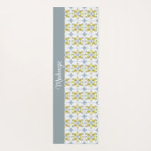 Blue Tile French Country Lemon Name Monogram ヨガマット (裏面)