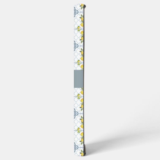 Blue Tile French Country Lemon Name Monogram Samsung Galaxyケース (左側面)