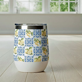 Blue Tile French Country Lemon Pattern