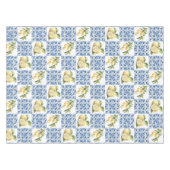Blue Tile French Country Lemon Pattern テーブルクロス (正面(横))