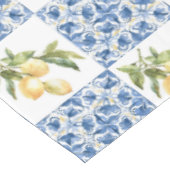 Blue Tile French Country Lemon Pattern テーブルクロス (アングル)