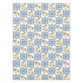 Blue Tile French Country Lemon Pattern テーブルクロス (正面)