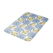 Blue Tile French Country Lemon Pattern バスマット (アングル)