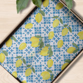 Blue Tile French Country Lemon Pattern 薄葉紙