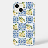 Blue Tile French Country Lemon Pattern Case-Mate iPhoneケース (裏面)