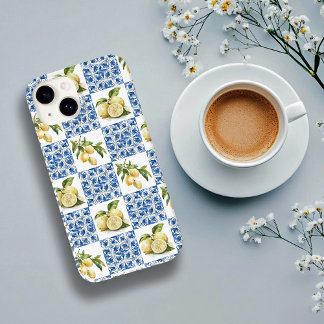 Blue Tile French Country Lemon Pattern Case-Mate iPhone 14ケース