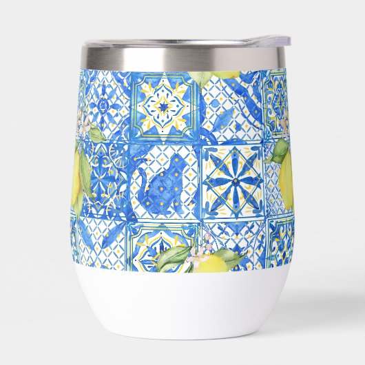Blue Tile French Country Lemon Pattern Home Decor (左面)