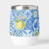 Blue Tile French Country Lemon Pattern Home Decor (背面)